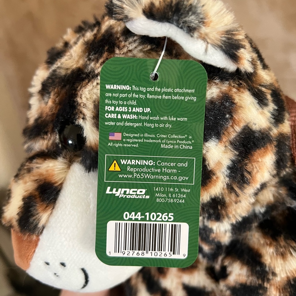 🐆 Plush Leopard Critter Backpack – Gently Used - Picture 5 of 5